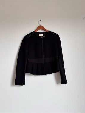 Toy G Italy Black Zip Up Grommet Shoulder Italy  Jacket